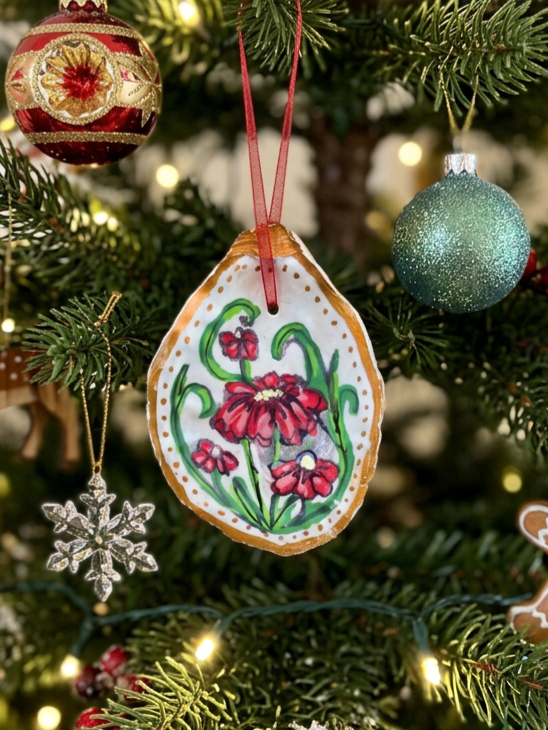 Hand Painted Shell Ornament